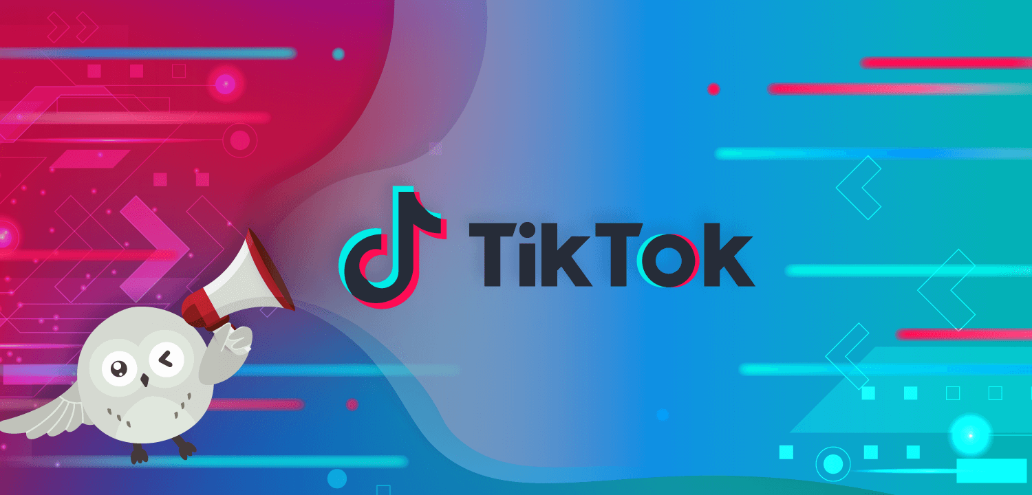 Ilustração Mina e símbolo do Tiktok