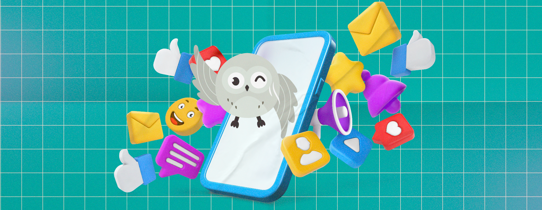 Mina saindo da tele de um celular